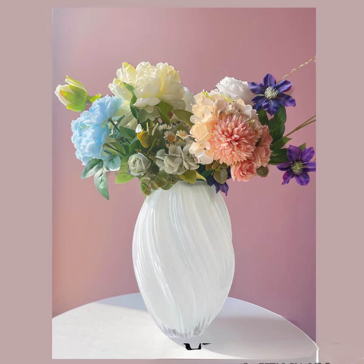 Pink Oval Glass Vase