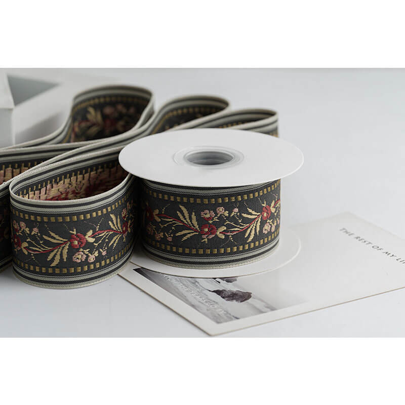 Embroidered Vintage Ribbon, 4.3 cm × 4.5 Yards