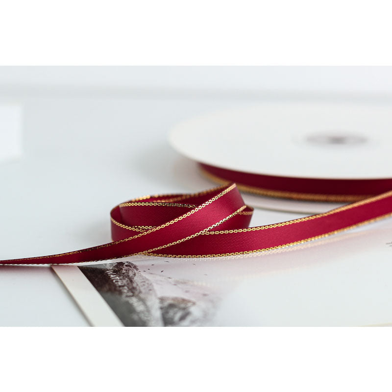 Gold Edge Packaging Ribbon, 1 cm × 45 Yards