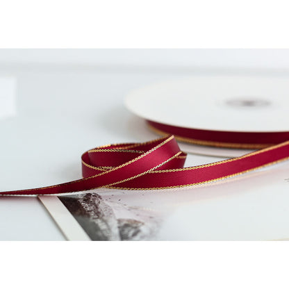 Gold Edge Packaging Ribbon, 1 cm × 45 Yards