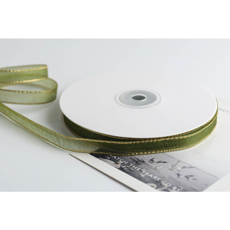 Gold-rimmed Bow Ribbon, 1 cm × 45 Yards