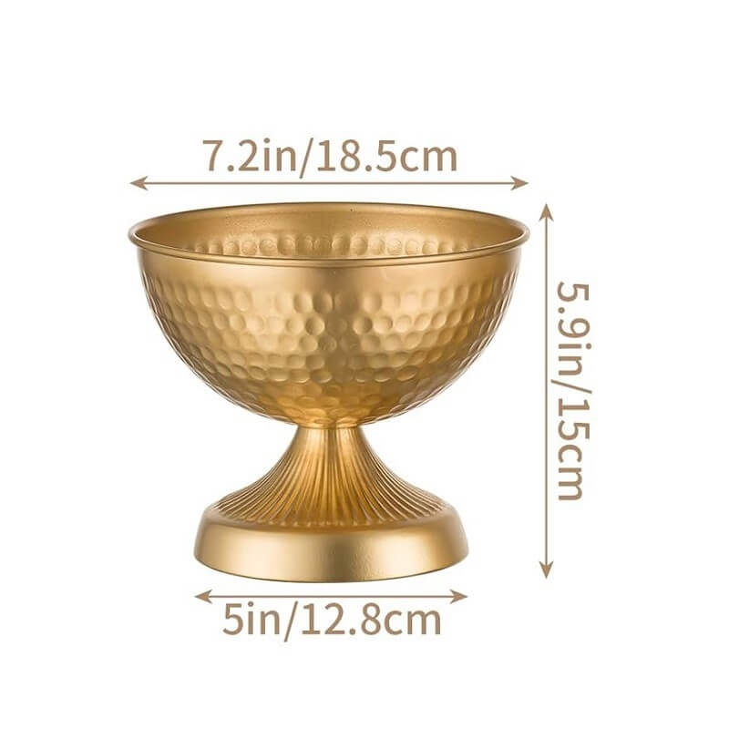 Hammered Gold Pedestal Centerpiece