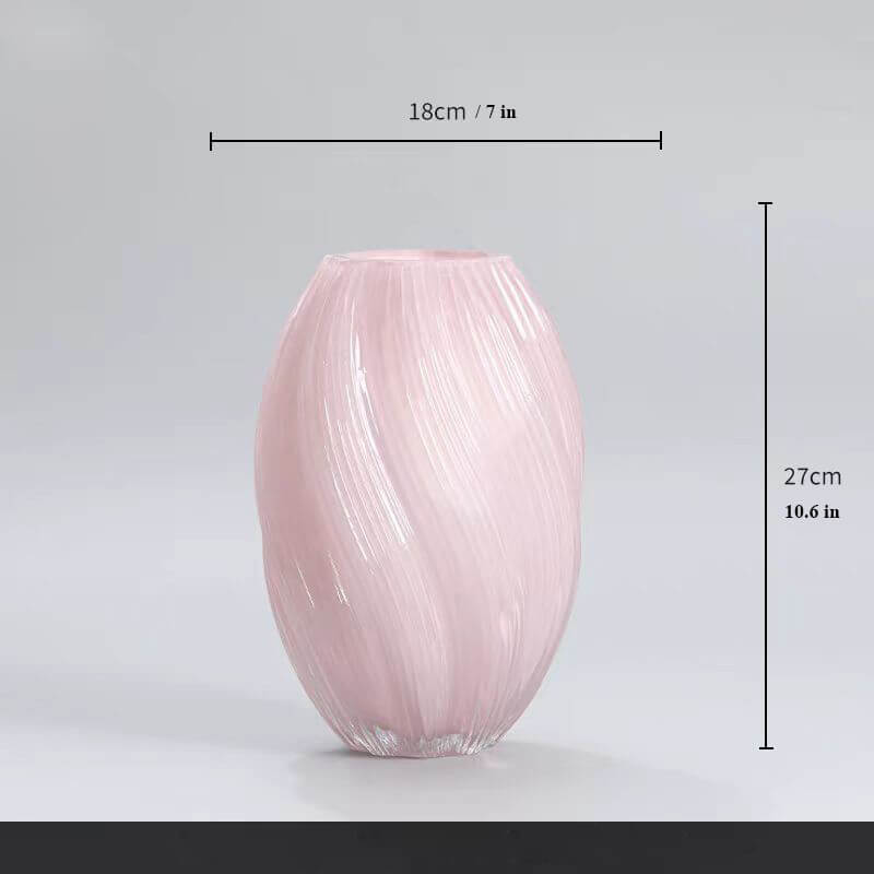 Pink Oval Glass Vase