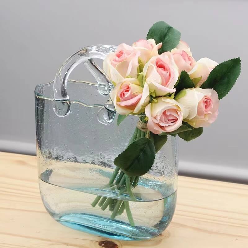 Handbag Glass Floral Vase