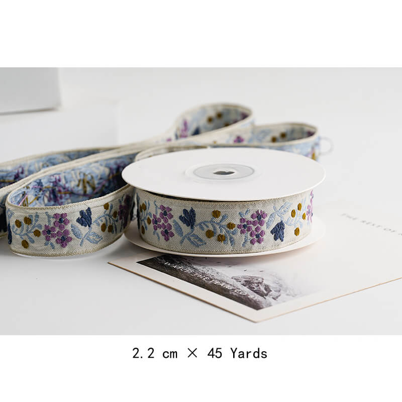 Embroidered Pastoral Bow Ribbon