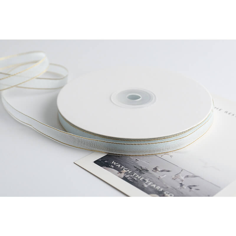 Gold-rimmed Bow Ribbon, 1 cm × 45 Yards