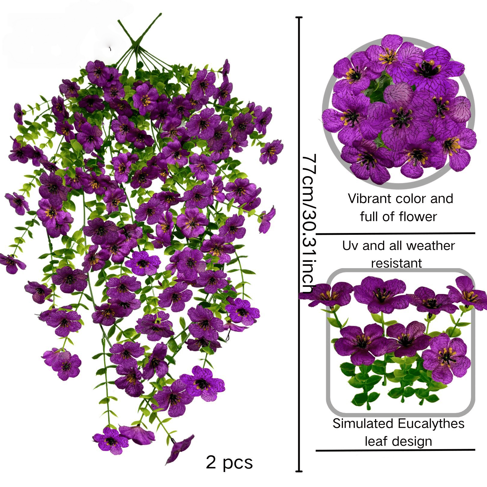 Artificial Violet Hanging Flowers