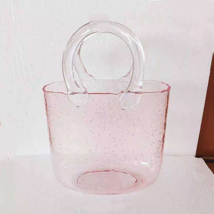 Handbag Glass Floral Vase
