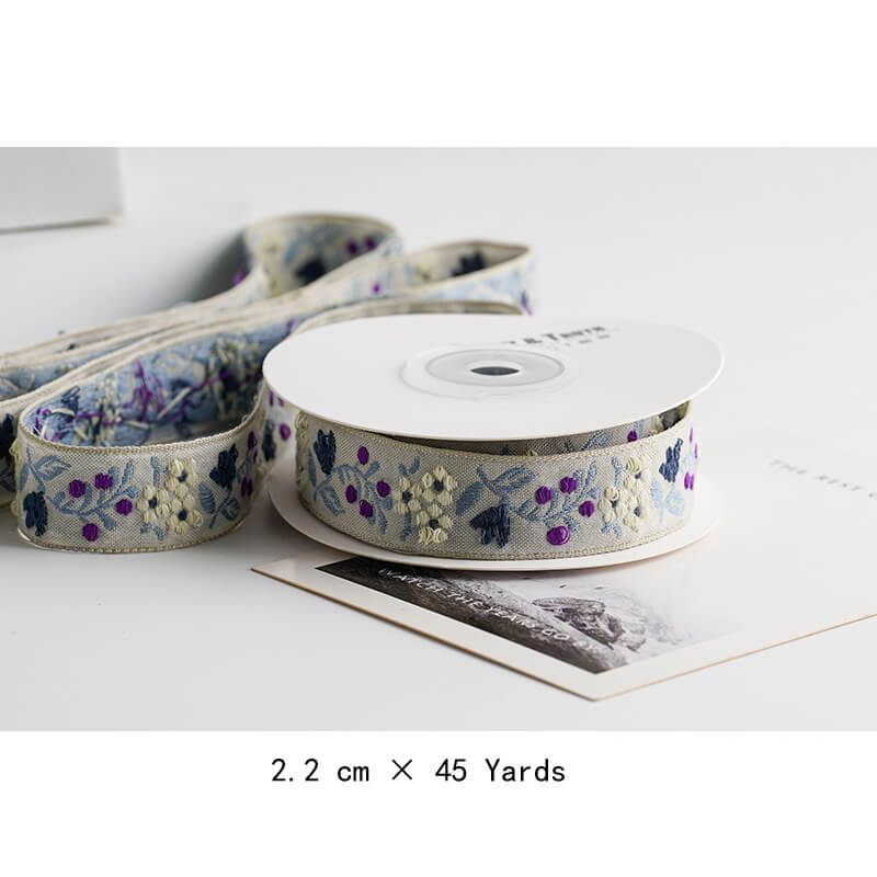Embroidered Pastoral Bow Ribbon