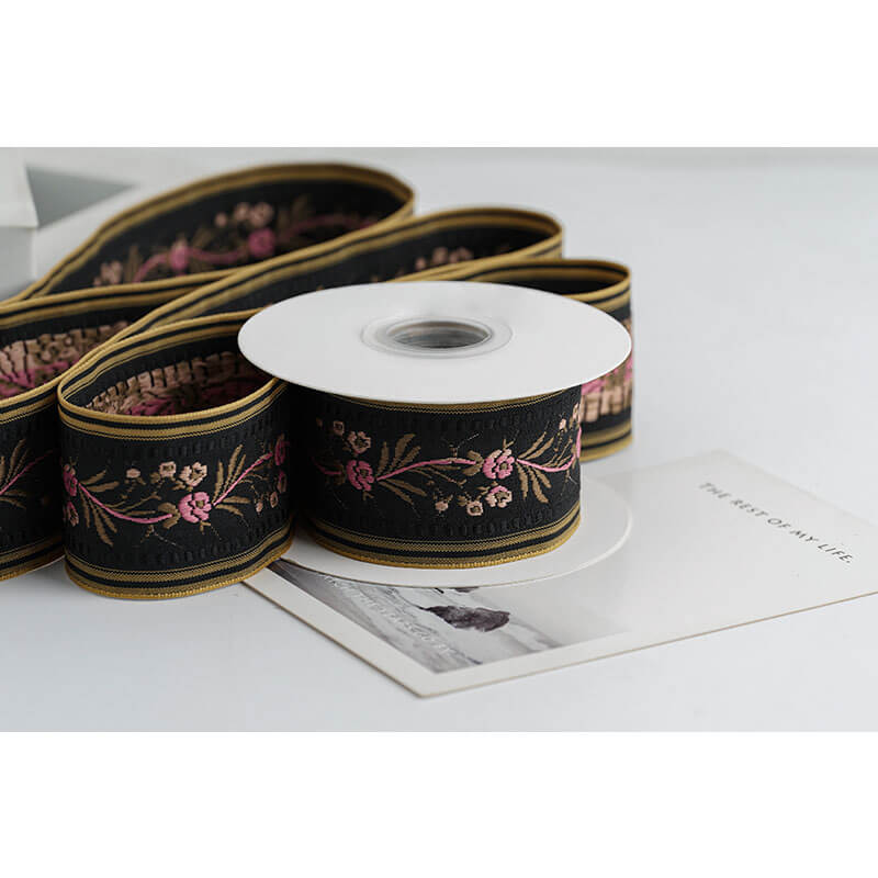 Embroidered Vintage Ribbon, 4.3 cm × 4.5 Yards