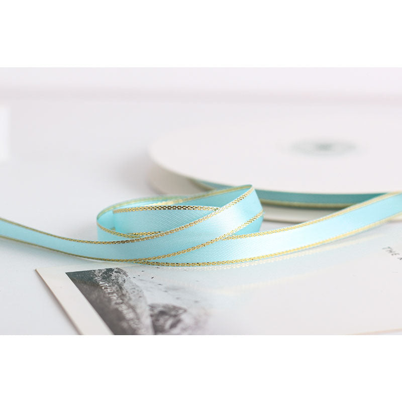 Gold Edge Packaging Ribbon, 1 cm × 45 Yards