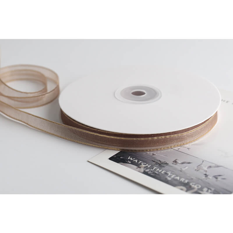 Gold-rimmed Bow Ribbon, 1 cm × 45 Yards