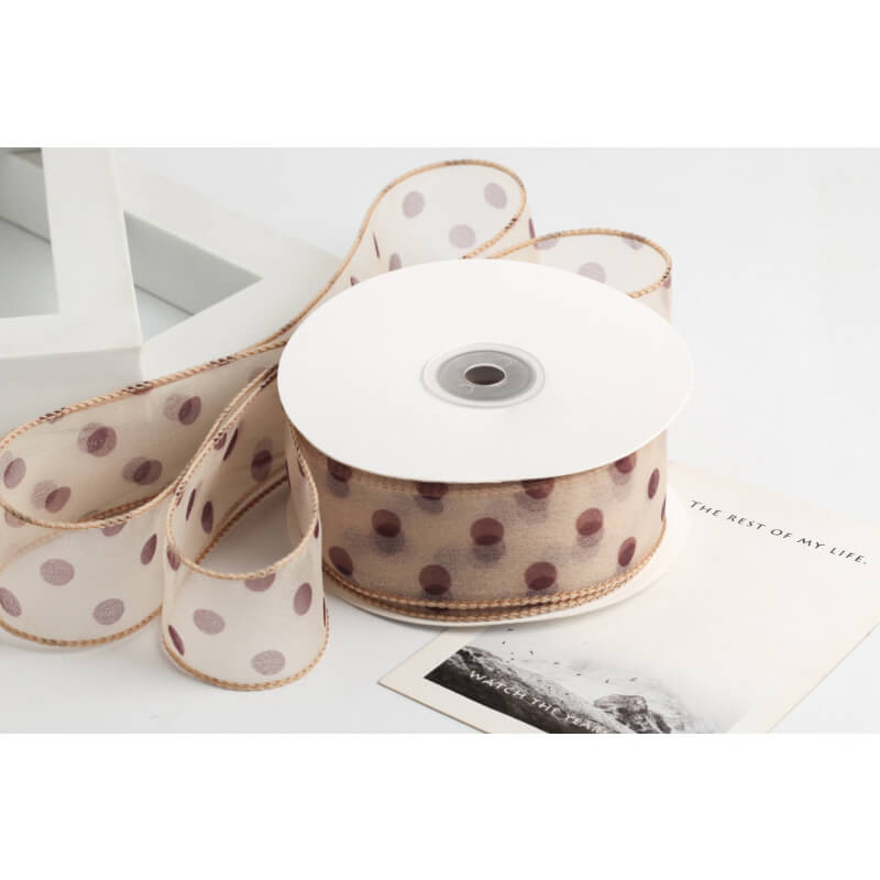 Wide Polka Dot Ribbon, 4 cm × 9 Yards