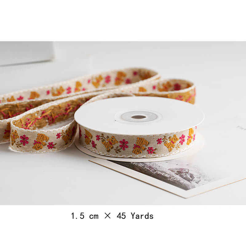 Embroidered Pastoral Bow Ribbon
