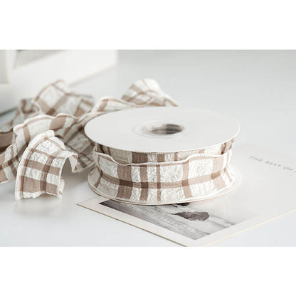 Textured Plaid Ribbon, 2.5 cm × 9 Yards