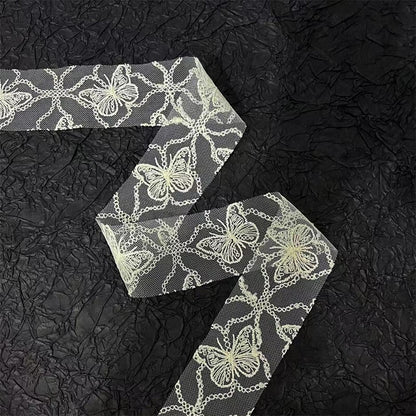 Black&White Lace Ribbon, 10 Yards