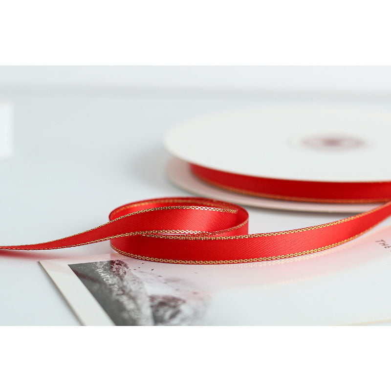 Gold Edge Packaging Ribbon, 1 cm × 45 Yards