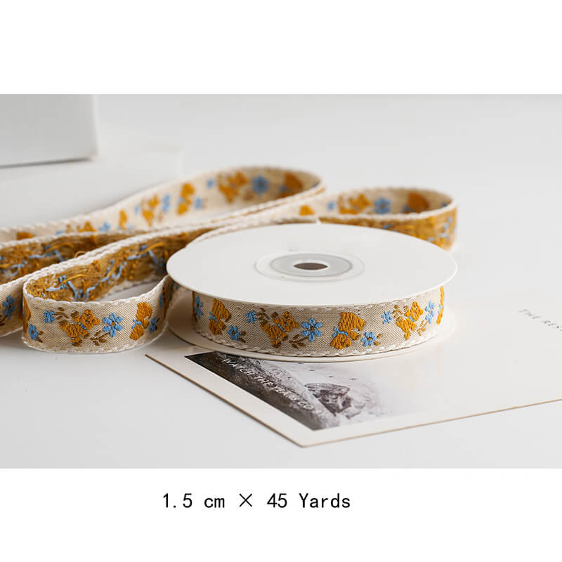 Embroidered Pastoral Bow Ribbon