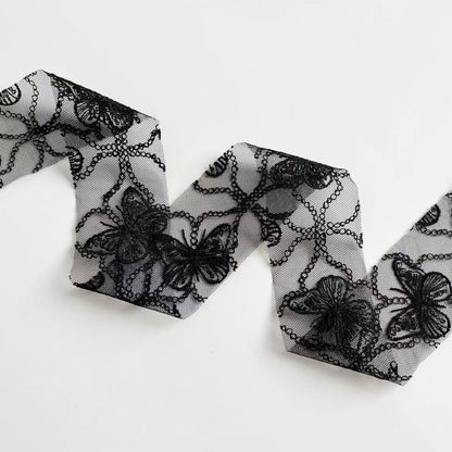 Black&White Lace Ribbon, 10 Yards