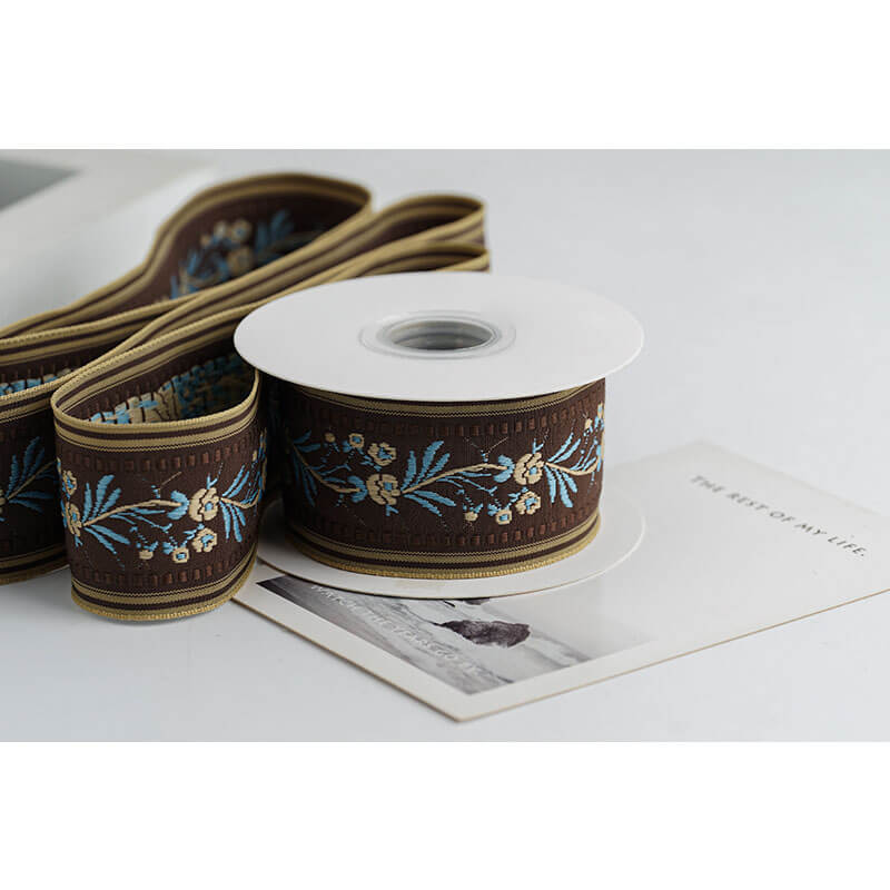 Embroidered Vintage Ribbon, 4.3 cm × 4.5 Yards