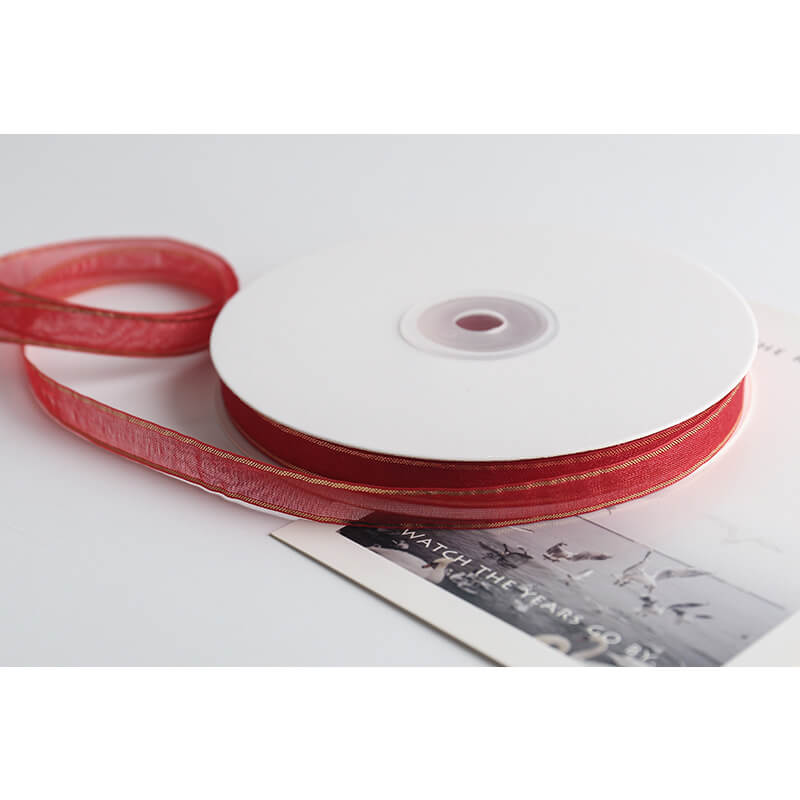 Gold-rimmed Bow Ribbon, 1 cm × 45 Yards