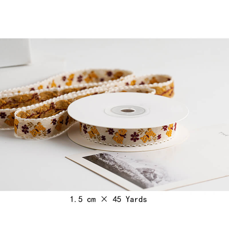 Embroidered Pastoral Bow Ribbon