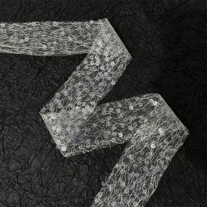 Black&White Lace Ribbon, 10 Yards