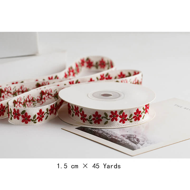 Embroidered Pastoral Bow Ribbon