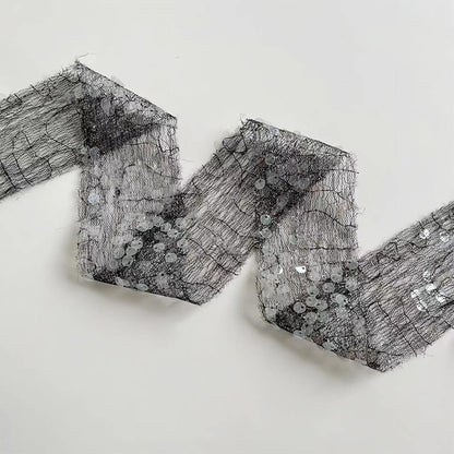 Black&White Lace Ribbon, 10 Yards