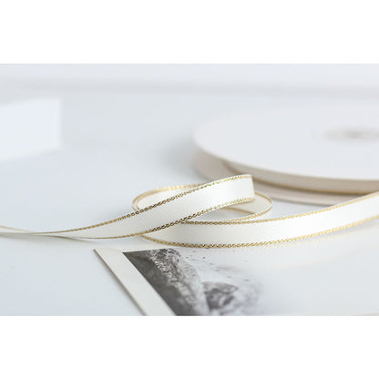 Gold Edge Packaging Ribbon, 1 cm × 45 Yards