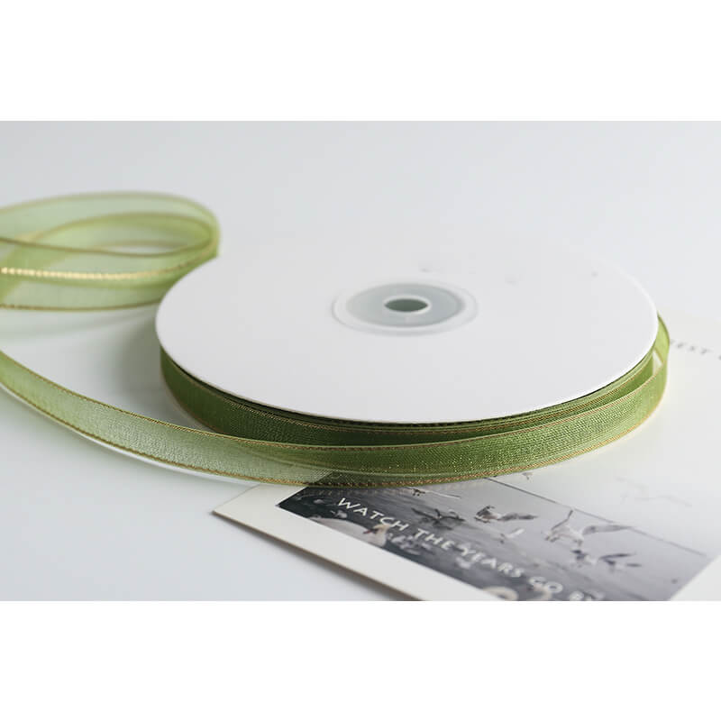 Gold-rimmed Bow Ribbon, 1 cm × 45 Yards