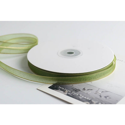 Gold-rimmed Bow Ribbon, 1 cm × 45 Yards