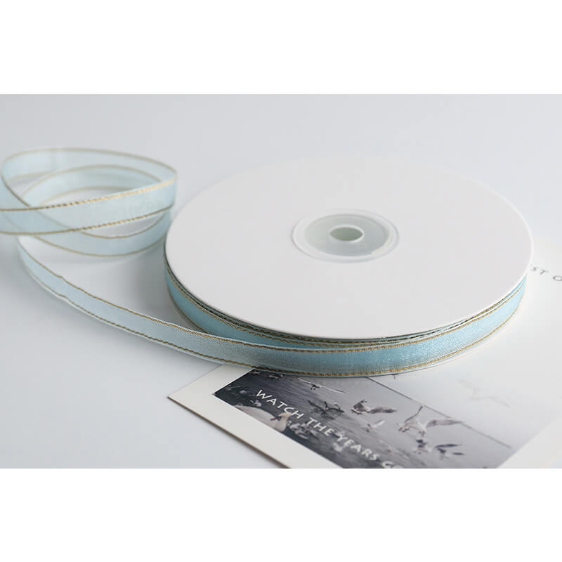 Gold-rimmed Bow Ribbon, 1 cm × 45 Yards