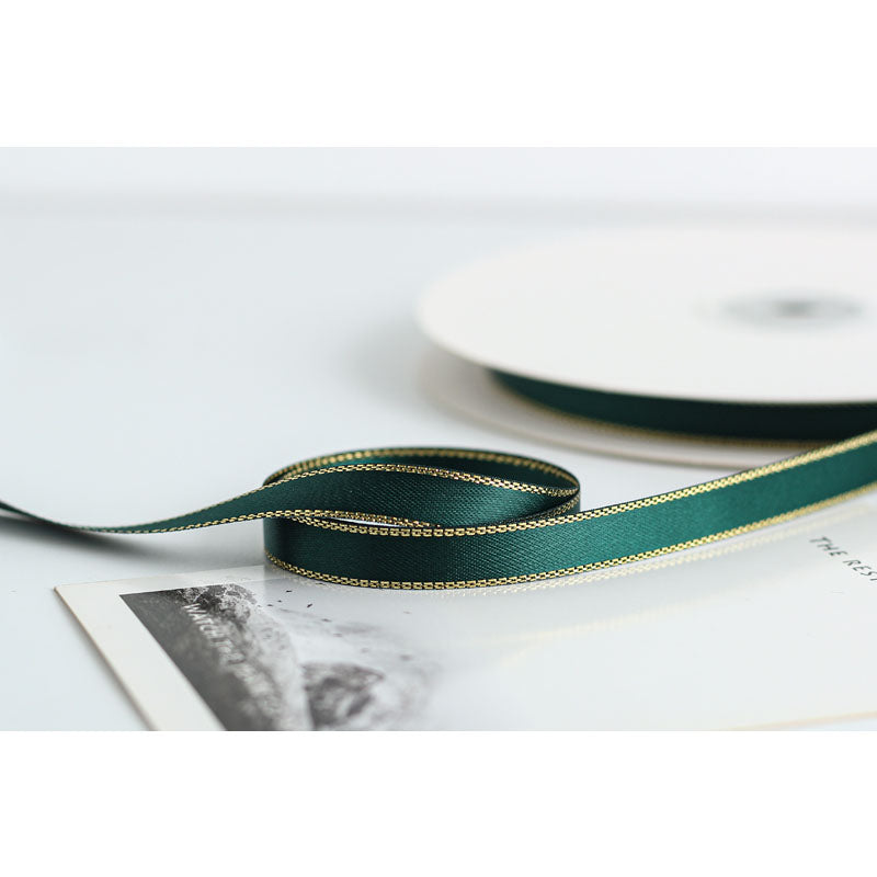 Gold Edge Packaging Ribbon, 1 cm × 45 Yards