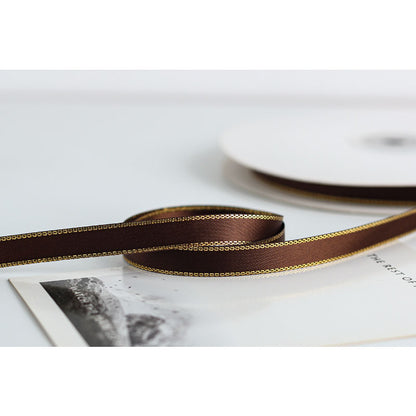 Gold Edge Packaging Ribbon, 1 cm × 45 Yards