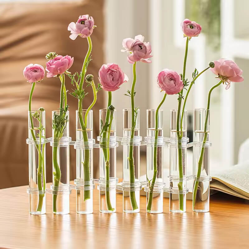 Vases à tubes à essai en verre