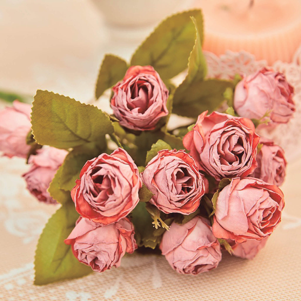 15 têtes de roses artificielles brûlées