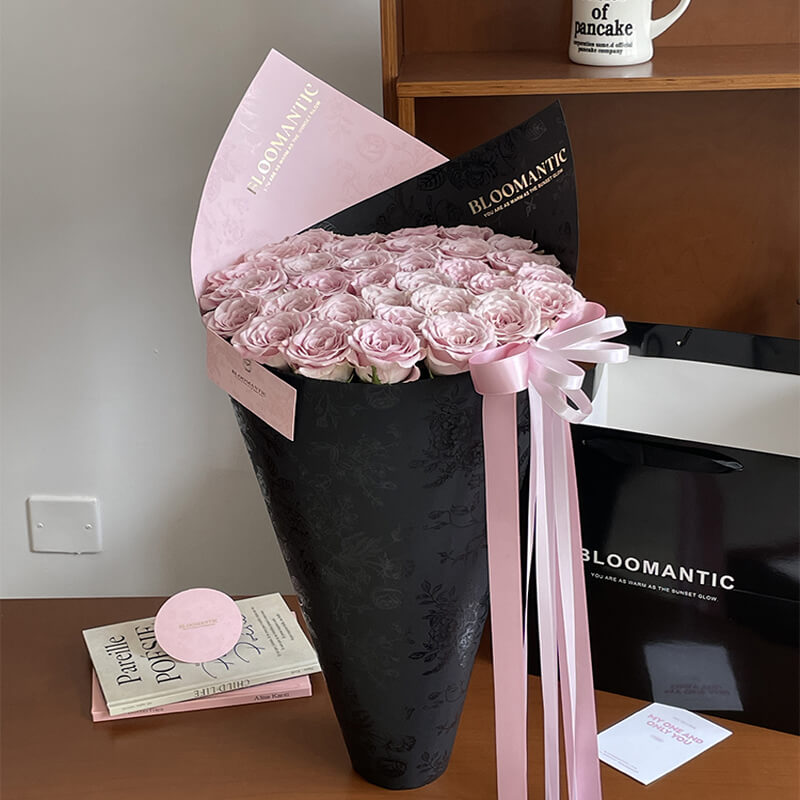 Boîte à fleurs ronde en velours 