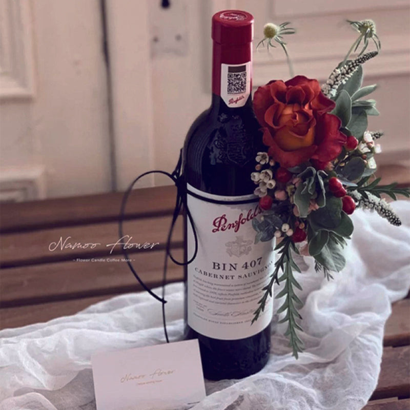 Red Wine Bottle Decorative Flower Foam Ball