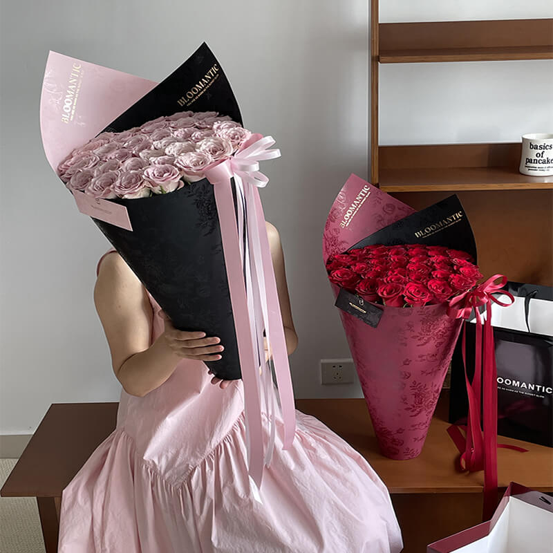 Boîte à fleurs ronde en velours 