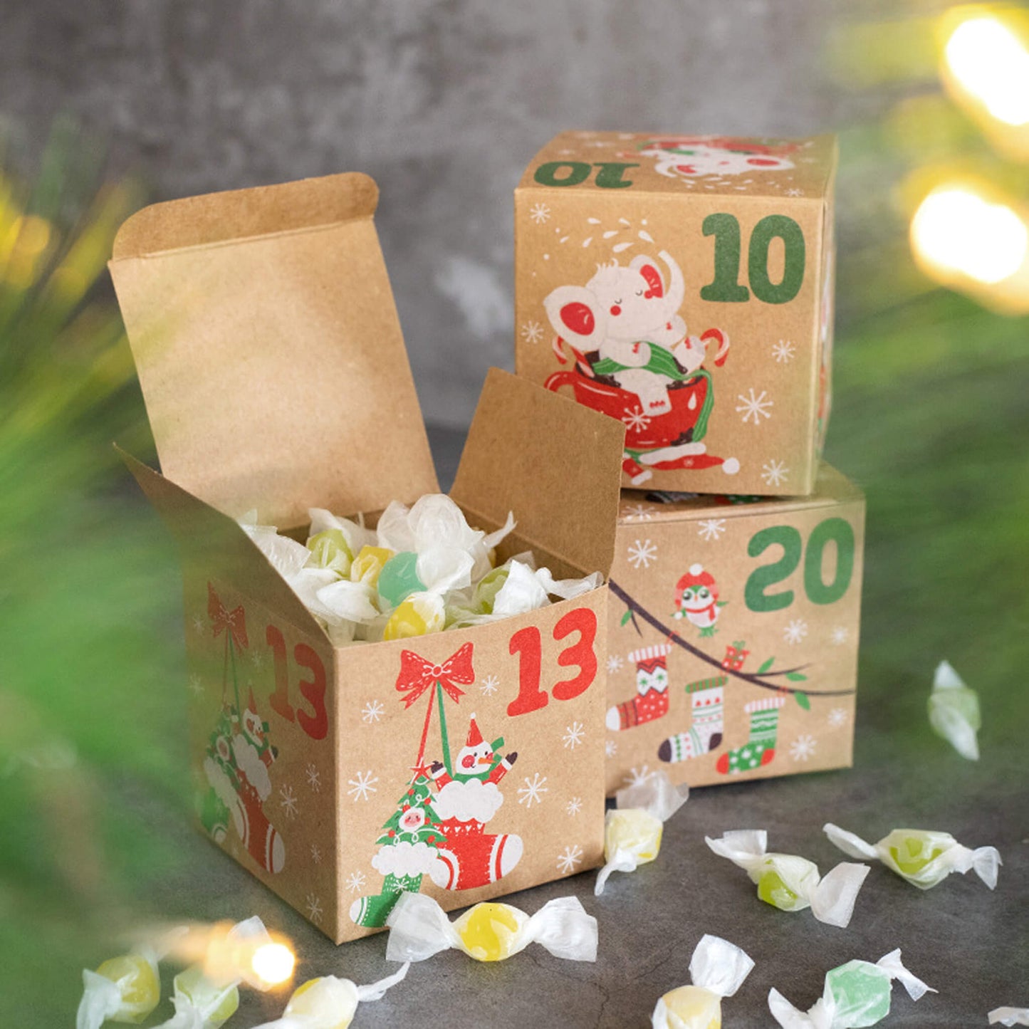 Christmas Advent Calendar Candy Box Party Gift Wrapping Paper Box