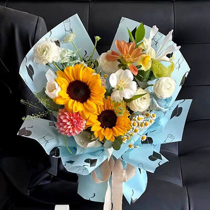 Caja de flores redonda de terciopelo 