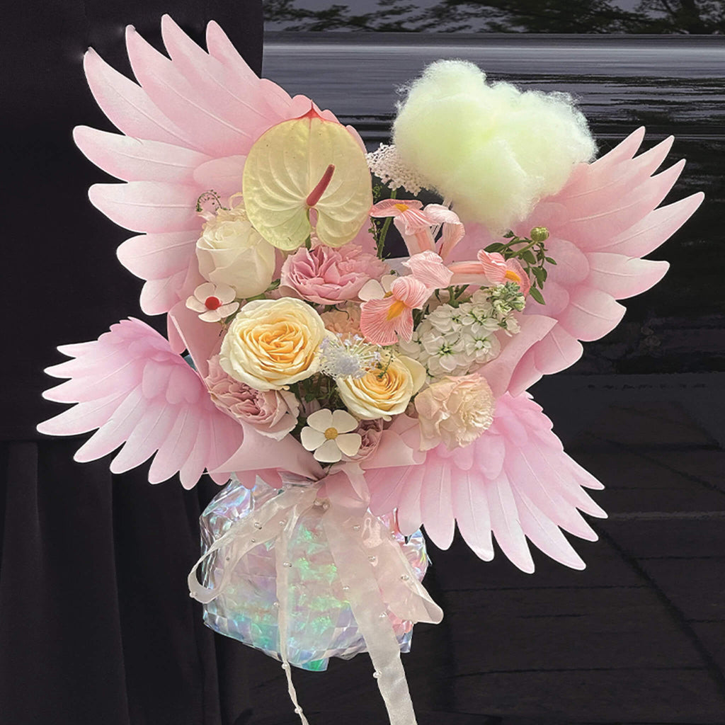 Caja de flores redonda de terciopelo 