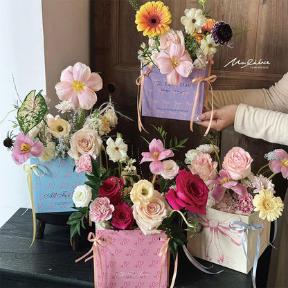Bolsas de papel con una sola flor, 10 unidades