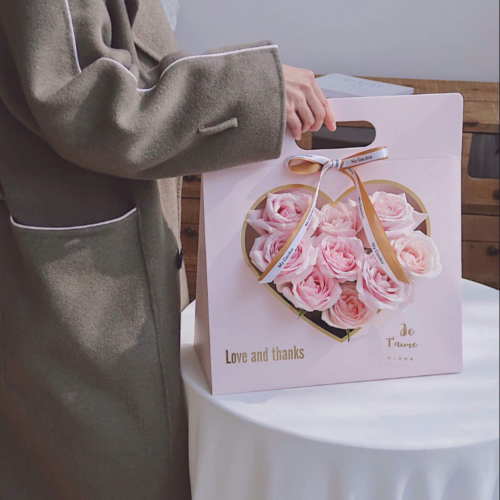 Hand Heart Flower Arrangement Box