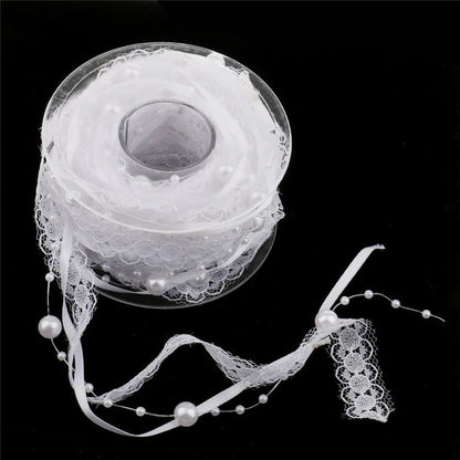 Ruban de dentelle à brins de perles