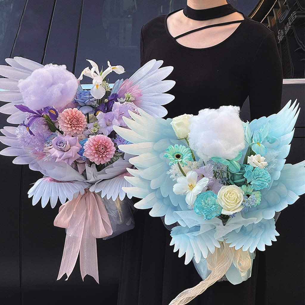 Caja de flores redonda de terciopelo 