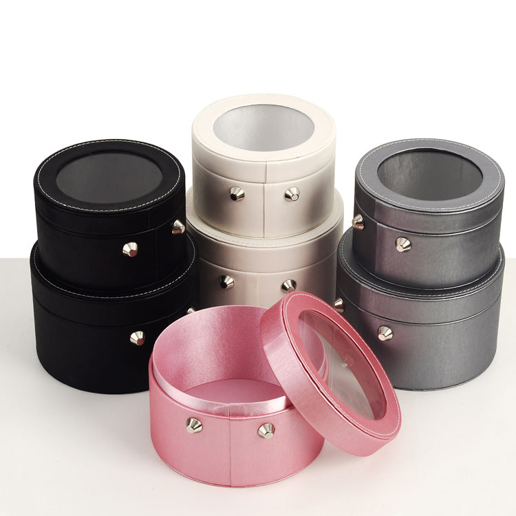 Leather Round Flower Gift Box