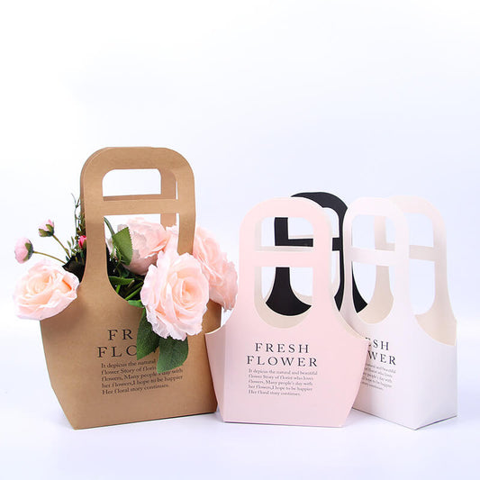 Kraft Paper Bags with Handle For Flowers