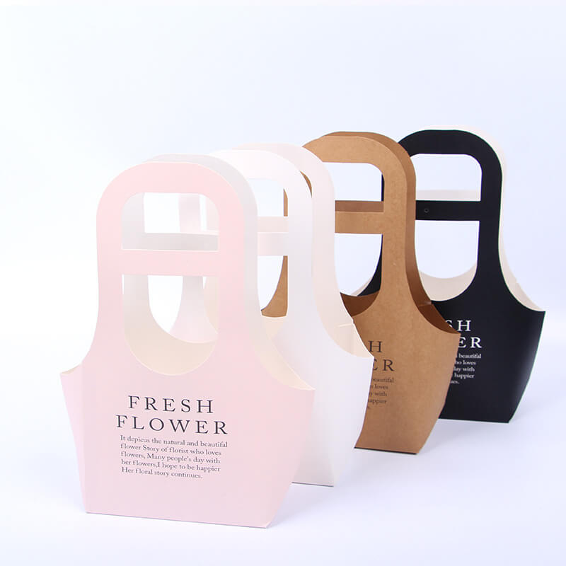 Jeyiour 40 Pcs Kraft Paper Flowers Gift Bags Bouquet with Handle Flower  Wrapping Paper Bouquet Kraft Floral Bags Cone Flower Sleeves for Packaging